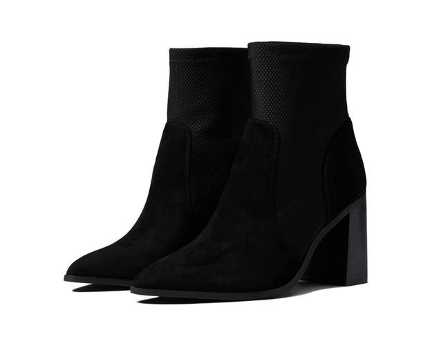 FARYL by Farylrobin Carrie Boots Women 7.5 Black Suede Block Heel Bootie ZAP2071