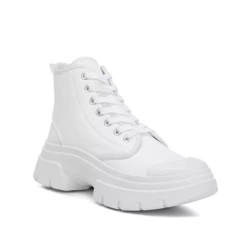 London Rag Roxane Chunky Womens US 5 White Leather Round Toe Ankle Boots ZAP2281