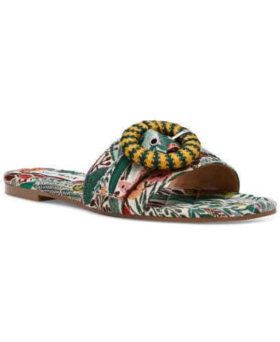 Steve Madden Merla Sandals Women's US 9 Green Multicolor Slip-On Slide ZAP2271