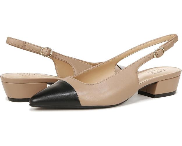 Naturalizer Banks I8728L1250 Pump Womens US 7 Taupe Slingback Block Heel ZAP1928
