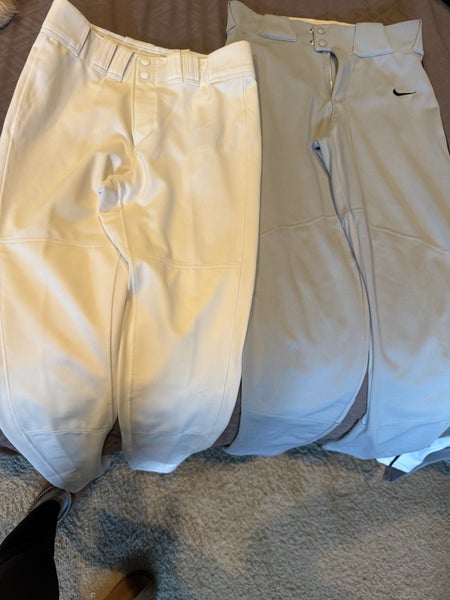 Gray Men's Small Adult Nike Game Pants (New) & Mizuno Small Adult white game pants (New)