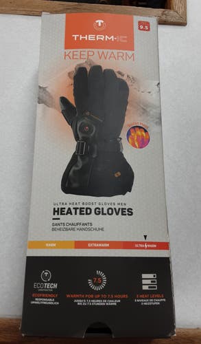 Black Men's Therm-Ic Ultra Heated Boost Gloves- Size 9.5