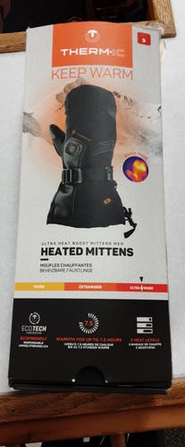 Black Men's Therm-Ic Ultra Heat Boost Mittens- Size 9