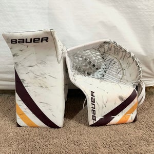 Bauer Mach Regular Pro Stock goalie glove and blocker set