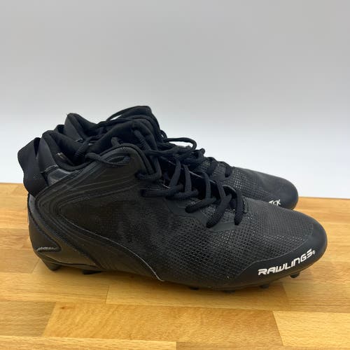Rawlings Intruder Tuff Tek Mens Size 8.5  Black Football Cleats 163894 Ex. Cond.