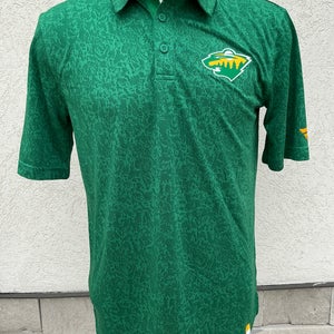 Fanatics Minnesota Wild Polo Shirt Retro Green Camo (New) 2748