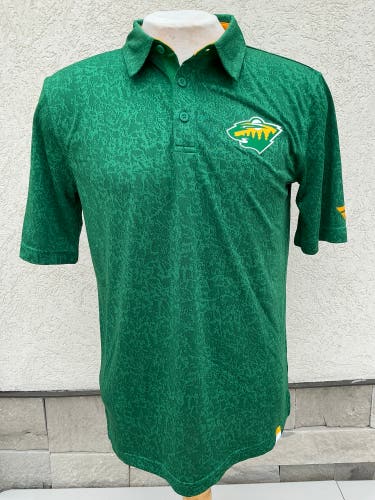 Fanatics Minnesota Wild Polo Shirt Retro Green Camo (New) 2748