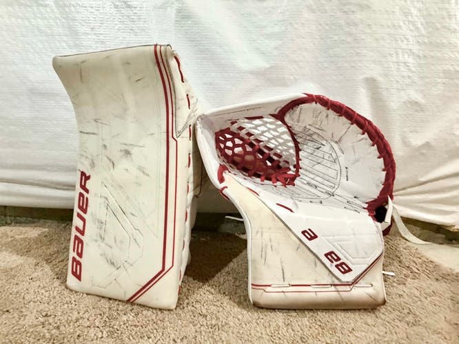 Bauer Mach Regular Pro Stock goalie glove and blocker set