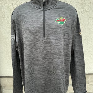 Fanatics Grey Quarter Zip Minnesota Wild Team Issued (New) 8064