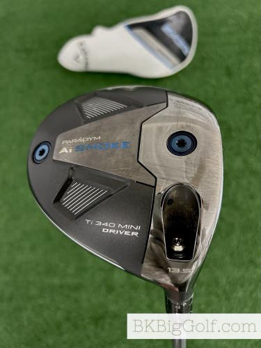 Callaway Paradym Ai Smoke Ti 340 13.5 Degree Mini Driver w Headcover / Stiff
