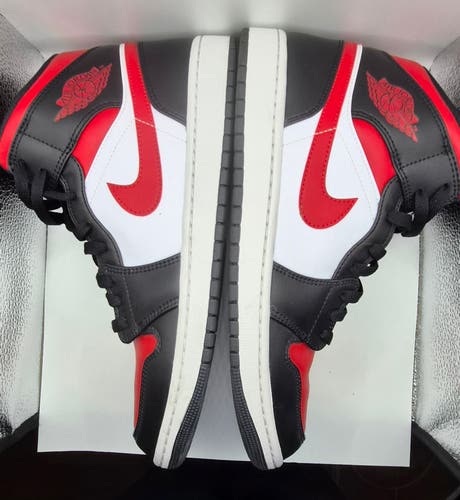 Nike Air Jordan 1 Mid Black/Fire Red-White US Men's Size 10.5
