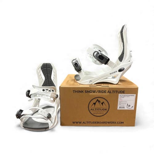 CLOSEOUT 2025-26 MEN'S ALTITUDE "RIDER" SNOWBOARD BINDINGS (WHITE) S/M 6-9