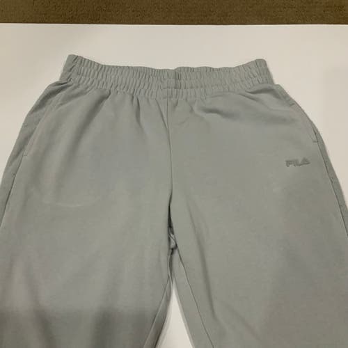 FILA Women’s Light Fleece  Jogger Sweatpants w/Drawstrings Heather Gray, Size L