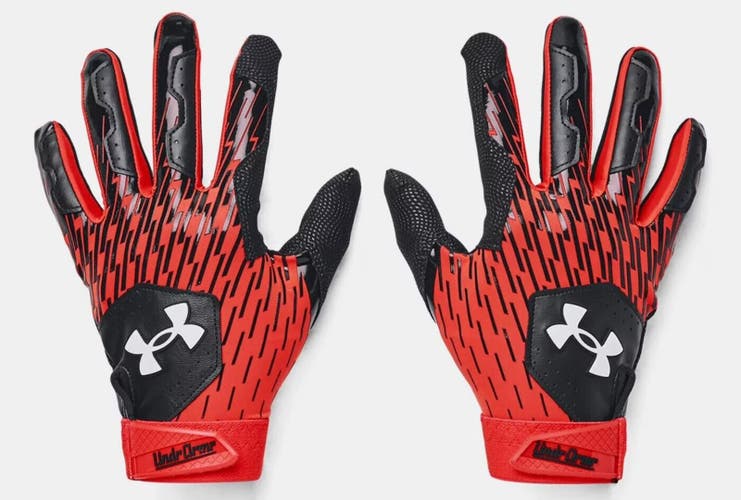 NWT men's Large Under Armour clean up orange/black Batting Gloves