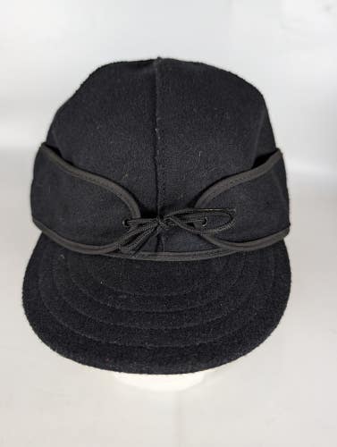 Stormy Kromer Original Kromer Cap Winter Wool Hat With Ear Flap Black 7 3/8