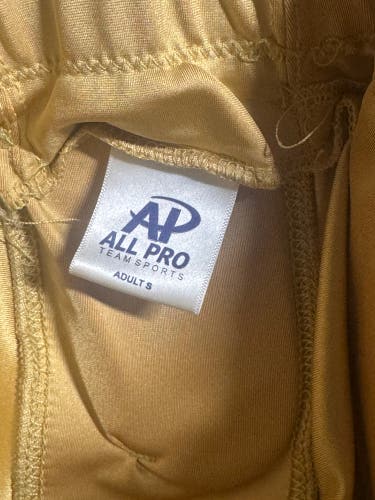 All-Pro Team Sports Integrated Football Pants - Adult Small - Gold
