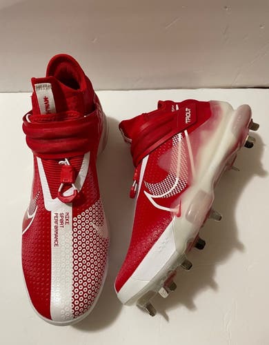 Red Men's Size M 11.0 (W 12.0) Adult Nike Force Zoom Trout 7 University Red Low Top Metal (New)