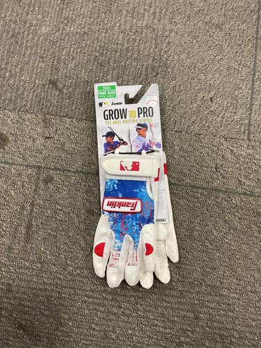 Used Franklin GROW TO PRO BB/SB Batting Gloves White XS 11614-S000230417