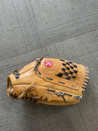Used Rawlings SUPER SIZE BB/SB Glove RH Throw Brown 14" 11614-S000230392