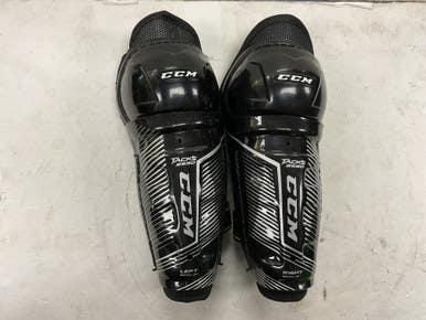 Used CCM TACKS 9550 Youth Shin Guards Black And White 8" 11855-S000198922