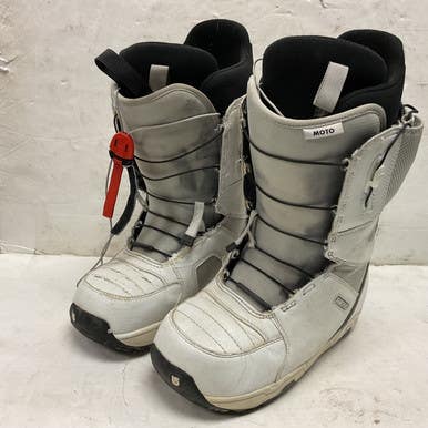 Used Burton MOTO Mens Snowboard Boots White And Black Senior 7 11855-S000198888