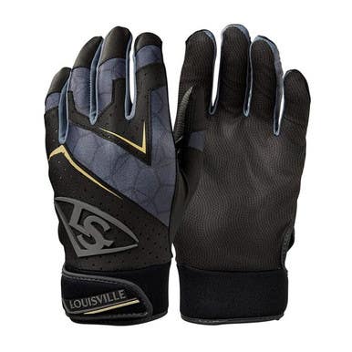 New Louisville Slugger LS GENUINE V2 BB/SB Batting Gloves Black MD 11868-HBXWB57307BKMD