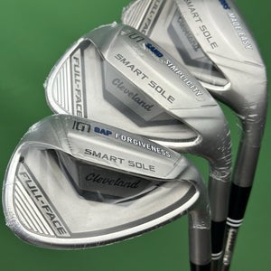 Cleveland Smart Sole Full Face Wedge Set Steel Gap, Sand, Lob GW, SW, LW NEW!