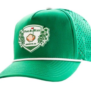 Pins & Aces Augusta Snapback Perforated Rope Hat Cap Adjustable Green NEW