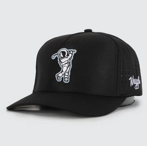 Waggle Golf "Moon Shot" OG Snapback Hat Cap Black One Size NEW!
