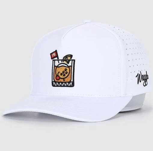 New Waggle Golf "19th Hole" OG Snapback Hat Cap Adjustable One Size Color: White
