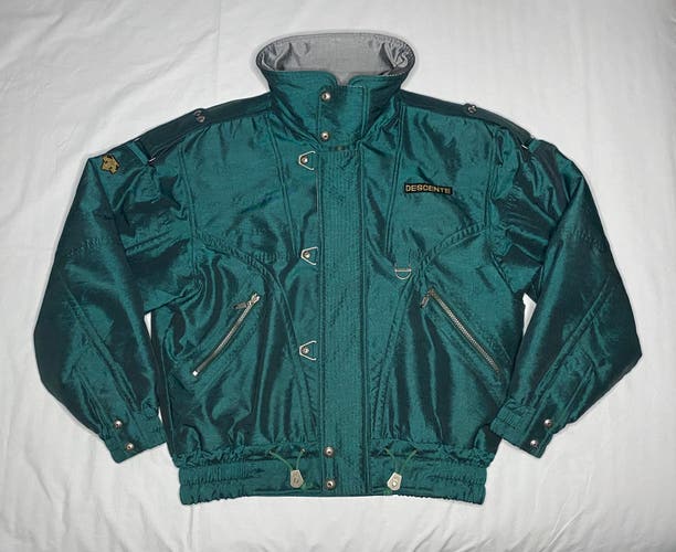 Vintage Descente Ski Jacket Men's Medium Green Silver Snowboard Made In Japan