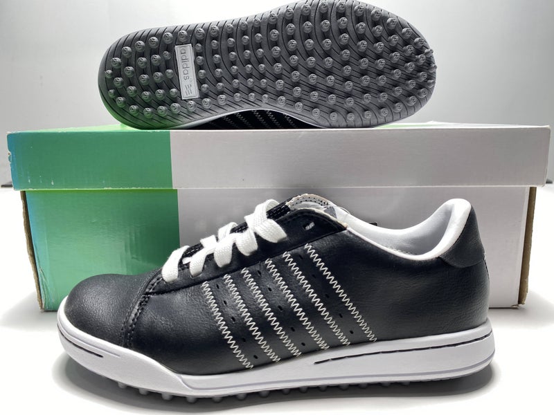 Adidas Adicross Golf Shoes Black White Juniors SZ 4 ( 675572 ) NEW