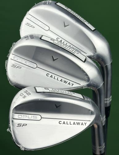 Callaway Opus SP Brushed Chrome Wedge Set 52-10, 56-10, 60-10 GW, SW, LW NEW!