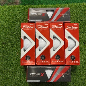 Lot of 4 Titleist Trufeel White Golf Ball Sleeve 2 Maxfli Tour X Sleeves