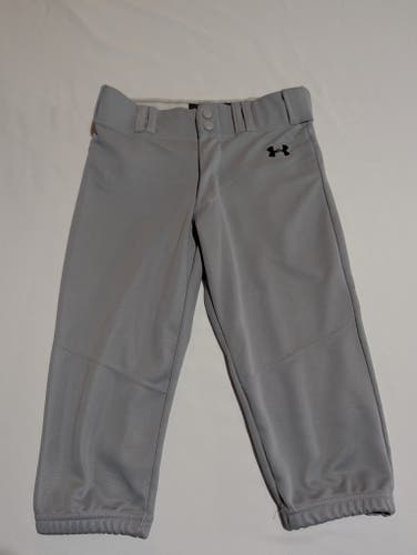 Gray Large Youth Under Armour Baseball Pants (Used)