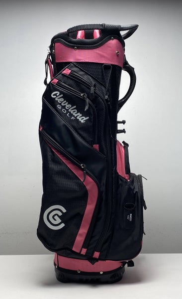 Cleveland Lightweight Cart Bag Black/Pink 14-Way Divide Single Strap Golf Bag