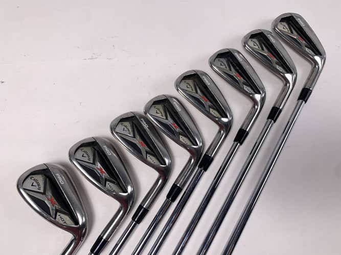 Callaway X Hot Pro 2013 Iron Set 4-PW+AW Rifle Project X 6.0 95g Stiff Steel RH