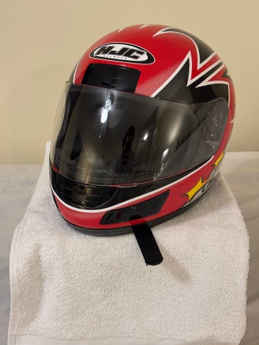 HJC CL-12 Fusion 2 Motorcycle Helmet Full Facemask Red Excellent Condition Large