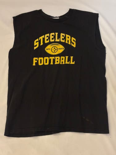 Vintage NFL Pittsburgh Steelers Football AFC North Sleeveless T Shirt Men’s L