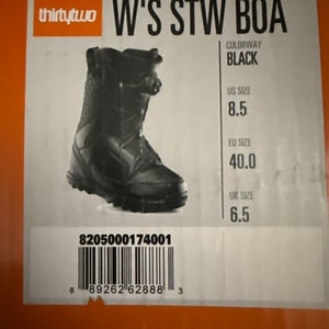 Women's Size M 7.5 (W 8.5) Thirty Two STW BOA Snowboard Boots (New)
