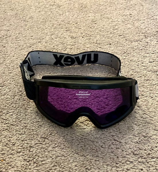 UVEX Speedy Pro Ski Goggles, Black w/Purple Triflex Supravision Anti-fog Lenses