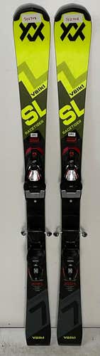 Kid's 2025 Volkl 122cm  Racetiger SL Demo Skis With Marker Comp 8 Bindings (Used) (SY2708)