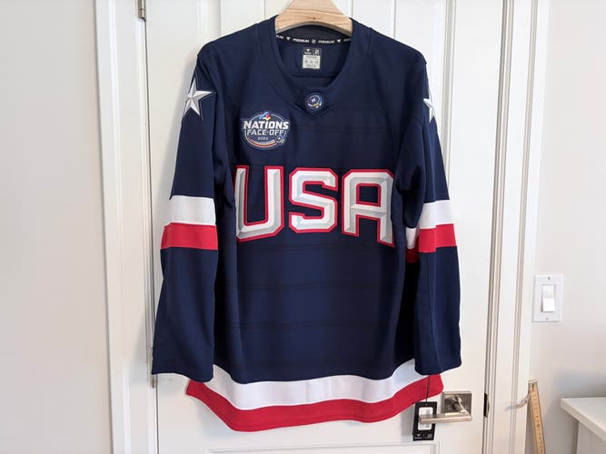BNWT Authentic Fanatics 4 Nations Team USA Premium Jersey Size 52 Large NEW