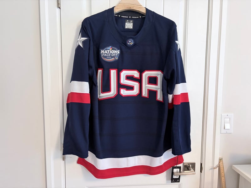 BNWT Authentic Fanatics 4 Nations Team USA Premium Jersey Size 52 Large NEW