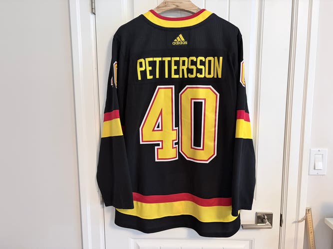 Authentic Adidas Vancouver Canucks Elias Pettersson Black Skate Jersey 54 XL