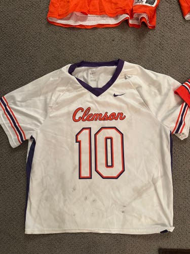 Clemson Lacrosse White Large Nike Jersey (Used)