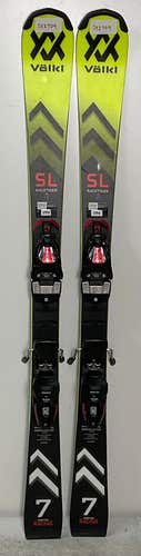 Kid's 2024 Volkl 122cm Racetiger SL Jr Demo Skis With Marker Race 8 Bindings (Used)(SY2709)