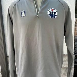 Edmonton Oilers 2025 Stanley Cup Gray Large Fanatics Quarter Zip (New) 7264 A R7 S3 L2