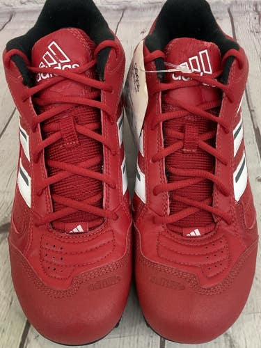 Adidas AdiTUFF Triplestar Baseball Youth Size 6 Lace Up Rubber Cleats Red