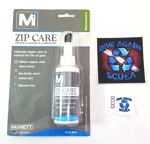 McNett M ESSENTIALS WETSUIT ZIP CARE Zipper Cleaner & Lubricant 2oz Scuba Dive